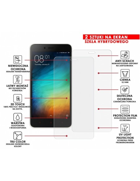 PANCERNE SZKŁO HYBRYDOWE XIAOMI REDMI NOTE 2