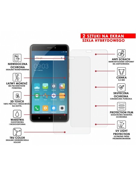 PANCERNE SZKŁO HYBRYDOWE XIAOMI REDMI NOTE 4X