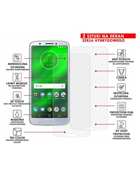 PANCERNE SZKŁO HYBRYDOWE MOTOROLA MOTO G6 PLUS