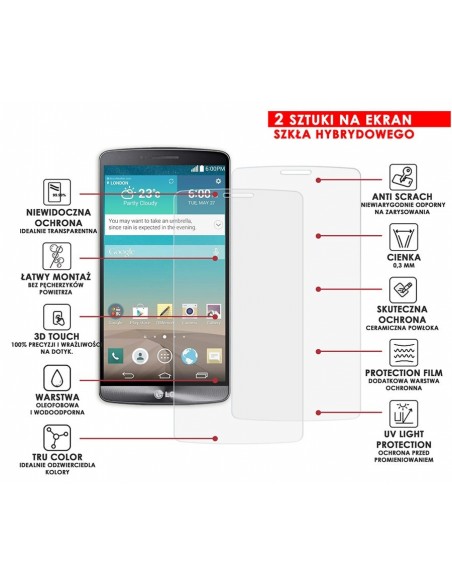 PANCERNE SZKŁO HYBRYDOWE LG G3