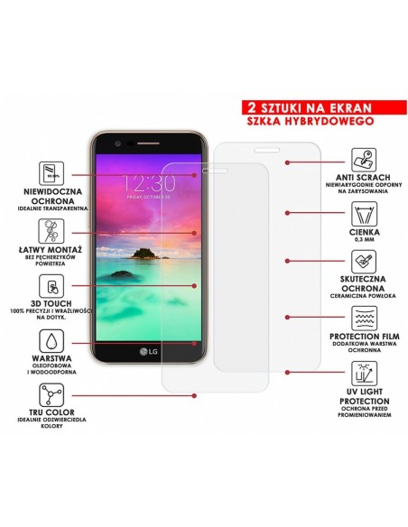 PANCERNE SZKŁO HYBRYDOWE LG K10 2017