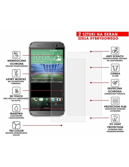 PANCERNE SZKŁO HYBRYDOWE HTC ONE M8