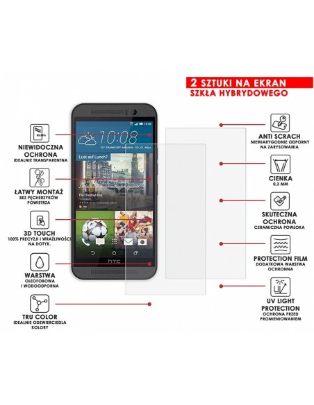 PANCERNE SZKŁO HYBRYDOWE HTC ONE M9