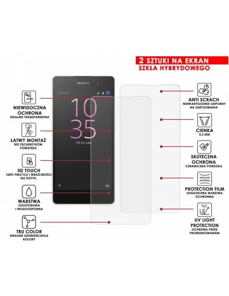 PANCERNE SZKŁO HYBRYDOWE SONY XPERIA E5