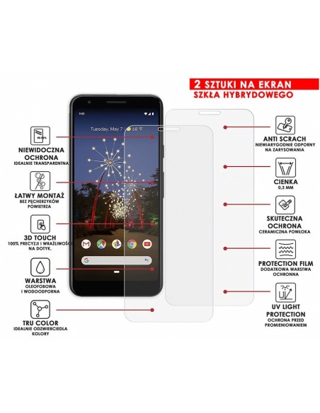 PANCERNE SZKŁO HYBRYDOWE GOOGLE PIXEL 3A XL