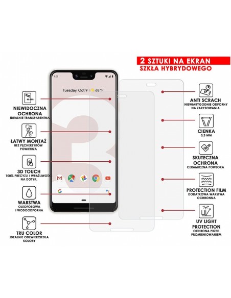 PANCERNE SZKŁO HYBRYDOWE GOOGLE PIXEL 3 XL