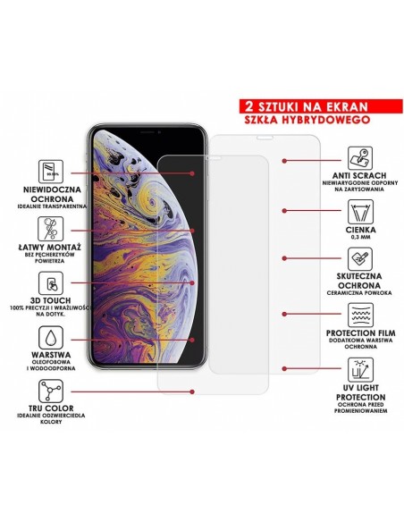 PANCERNE SZKŁO HYBRYDOWE IPHONE XS MAX I APARAT