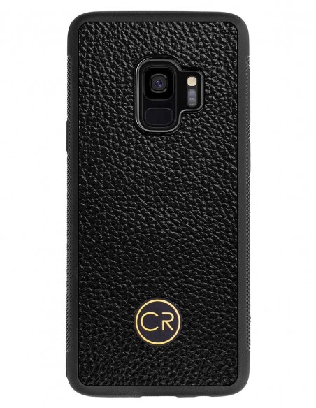 Etui premium skórzane, case na smartfon SAMSUNG GALAXY S9. Skóra floater czarna ze złotą blaszką. Etui premium skórzane, case na smartfon SAMSUNG GALAXY S9. Skóra floater czarna ze złotą blaszką.