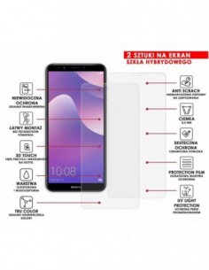 Caseroom.pl - PANCERNE SZKŁO HYBRYDOWE HUAWEI Y7 2018 I APARAT 2