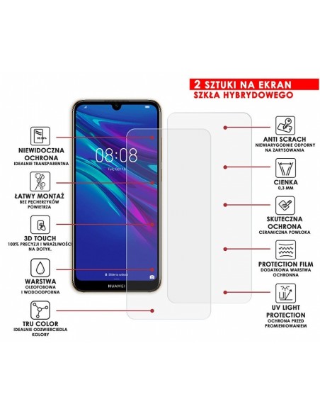 PANCERNE SZKŁO HYBRYDOWE HUAWEI Y6 2019 I APARAT
