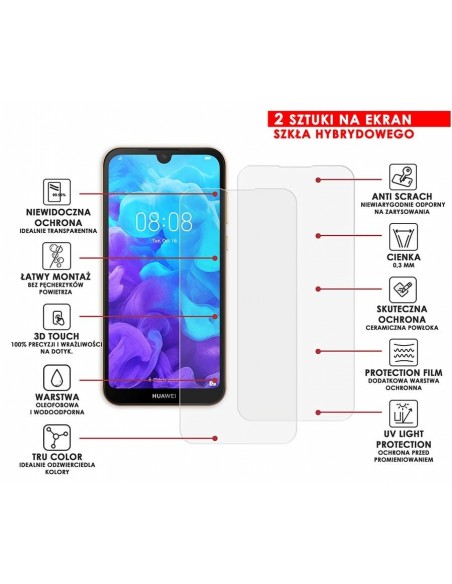 PANCERNE SZKŁO HYBRYDOWE HUAWEI Y5 2019 I APARAT
