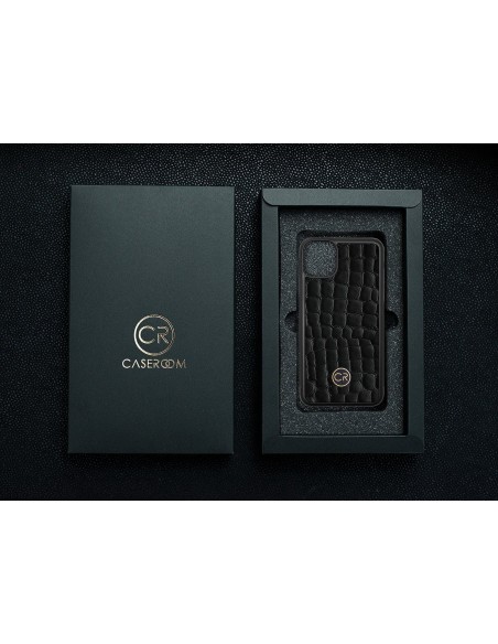 APPLE iPhone 11 PRO MAX - skóra krokodyl czarna