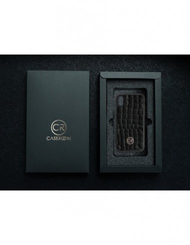 APPLE iPhone X - skóra krokodyl czarna