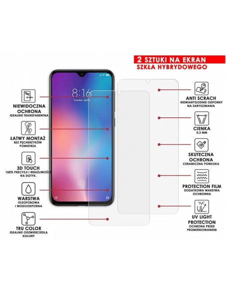 PANCERNE SZKŁO HYBRYDOWE XIAOMI MI 9 I APARAT