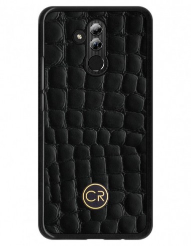Etui premium skórzane, case na smartfon HUAWEI MATE 20 LITE. Skóra krokodyl czarna ze złotą blaszką. Etui premium skórzane, case na smartfon HUAWEI MATE 20 LITE. Skóra krokodyl czarna ze złotą blaszką.