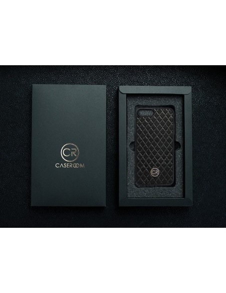 APPLE iPhone 8 PLUS - skóra pikowana czarna