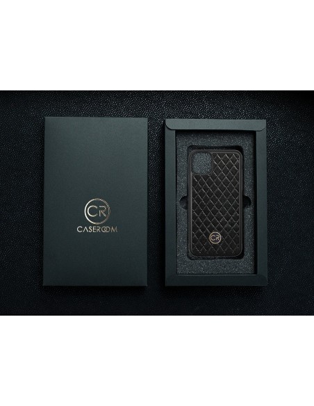 APPLE iPhone 11 PRO MAX - skóra pikowana czarna