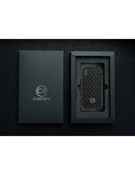 APPLE iPhone XS - skóra pikowana czarna