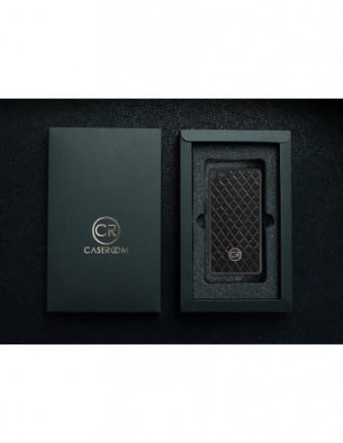 HUAWEI P8 LITE - skóra pikowana czarna