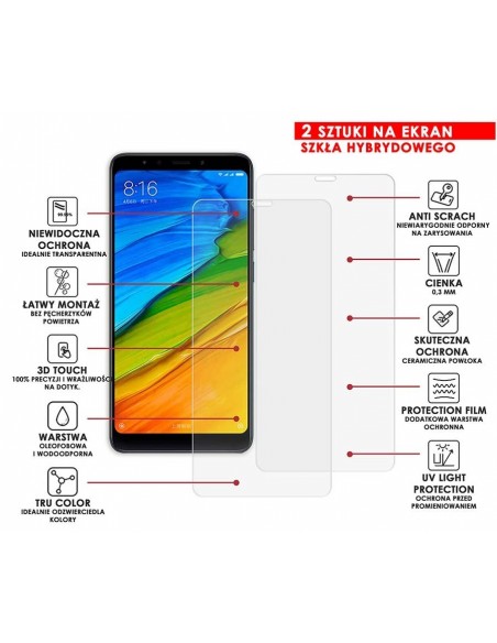 PANCERNE SZKŁO HYBRYDOWE XIAOMI REDMI 5 PLUS I APARAT