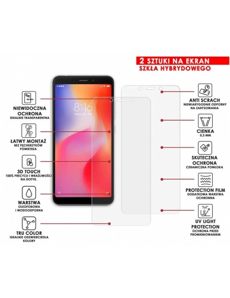 PANCERNE SZKŁO HYBRYDOWE XIAOMI REDMI 6 I APARAT