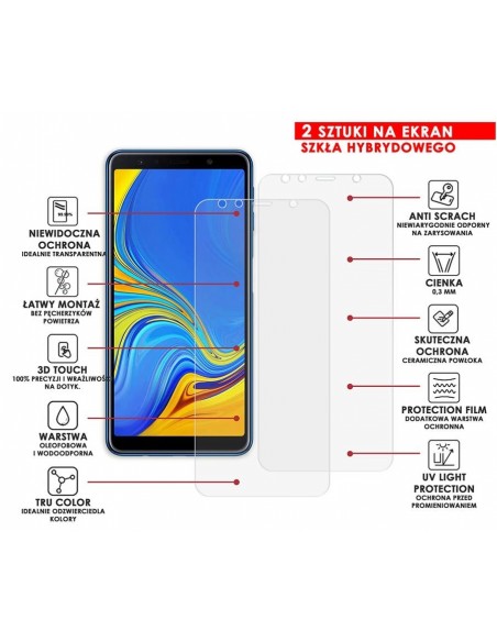 PANCERNE SZKŁO HYBRYDOWE SAMSUNG GALAXY A7 2018 I APARAT