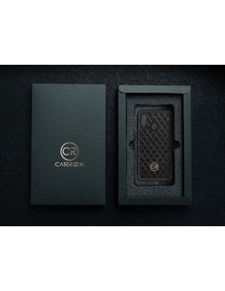 SAMSUNG GALAXY A40 - skóra pikowana czarna