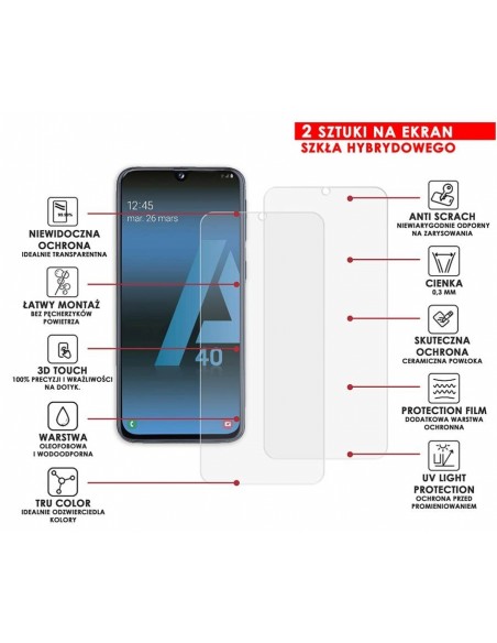 PANCERNE SZKŁO HYBRYDOWE SAMSUNG GALAXY A40 I APARAT