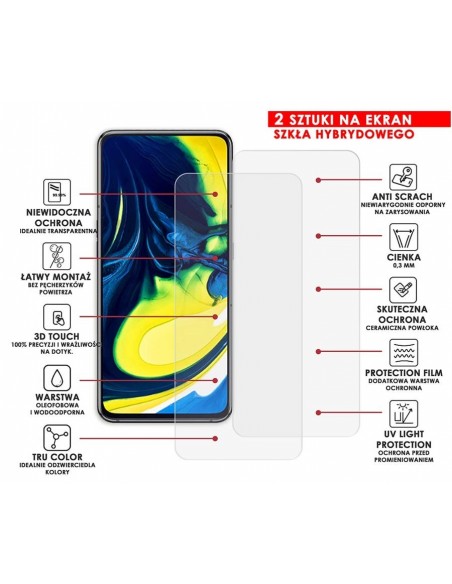 PANCERNE SZKŁO HYBRYDOWE SAMSUNG GALAXY A80 I APARAT