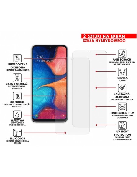 PANCERNE SZKŁO HYBRYDOWE SAMSUNG GALAXY A20E I APARAT
