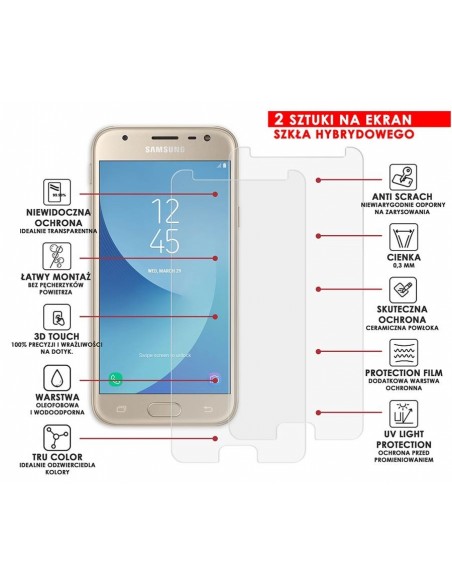 PANCERNE SZKŁO HYBRYDOWE SAMSUNG GALAXY J3 2017 I APARAT