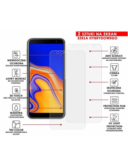 PANCERNE SZKŁO HYBRYDOWE SAMSUNG GALAXY J4 PLUS 2018 I APARAT