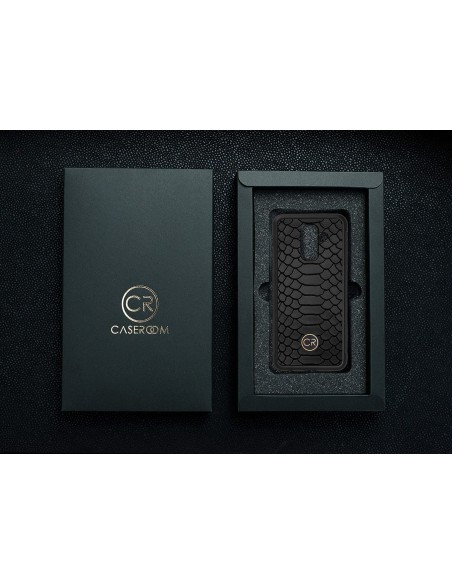 SAMSUNG GALAXY A6 PLUS - skóra pyton czarna