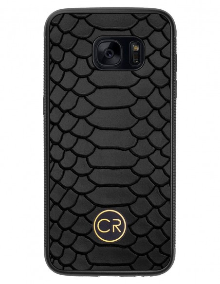 SAMSUNG GALAXY S7 EDGE - skóra pyton czarna