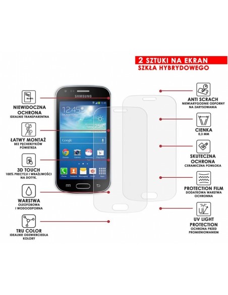 PANCERNE SZKŁO HYBRYDOWE SAMSUNG GALAXY TREND PLUS S7580 I APARAT