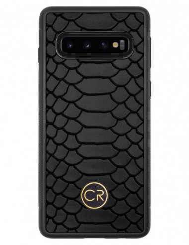 SAMSUNG GALAXY S10 - skóra pyton czarna