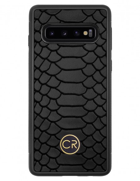 SAMSUNG GALAXY S10 - skóra pyton czarna