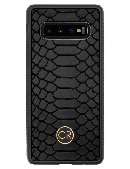 SAMSUNG GALAXY S10 PLUS - skóra pyton czarna