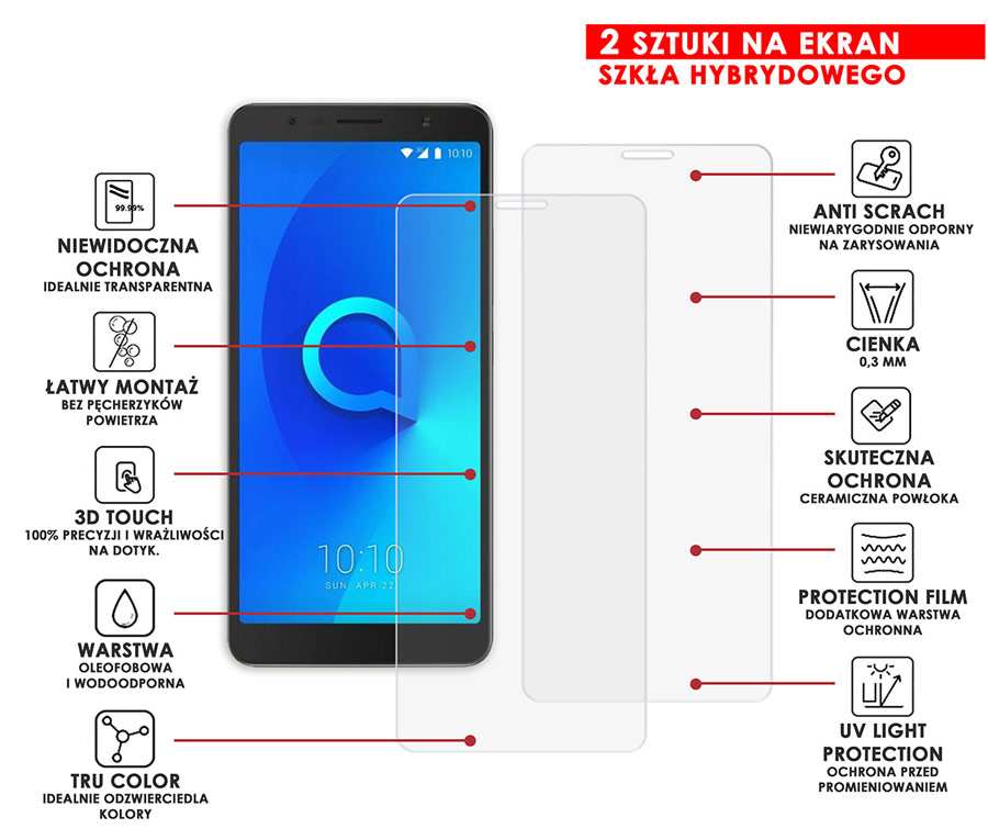 PANCERNE SZKŁO HYBRYDOWE ALCATEL 3L 5034D