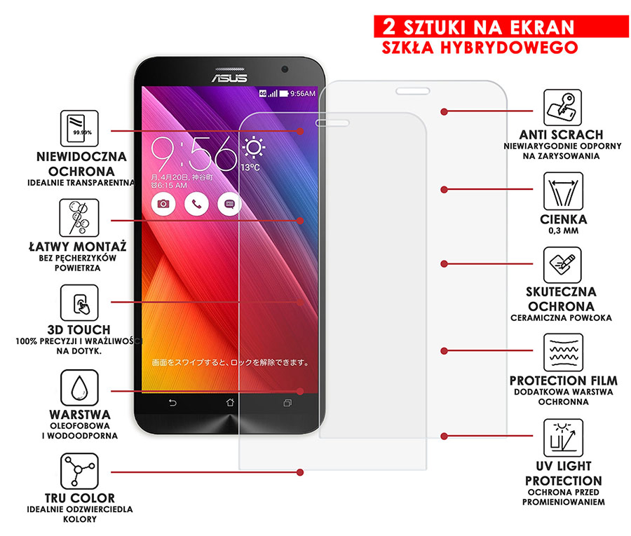 PANCERNE SZKŁO HYBRYDOWE ASUS ZENFONE 2 ZE551ML